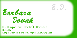 barbara dovak business card